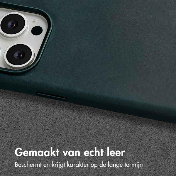 Accezz Vintage Leather Magsafe Backcover Apple iPhone 15 Pro - Smokey Green