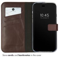 Selencia Genuine Leather Book Case Apple iPhone 14 Pro Max - Brown