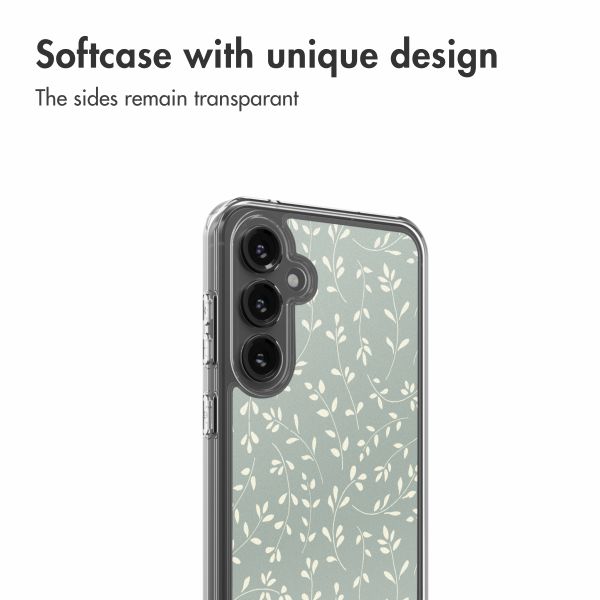 imoshion Design hoesje Samsung Galaxy S23 FE - Smoke Green Flowers