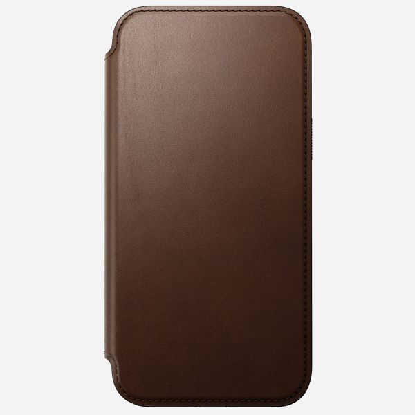 Nomad Modern Leather Folio Bookcase iPhone 15 Pro Max - Bruin