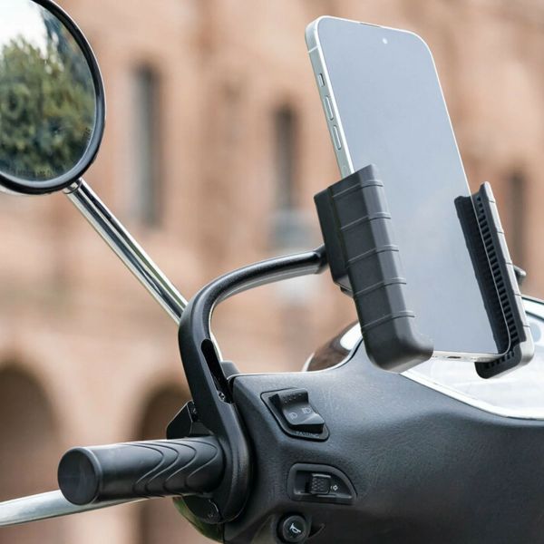 Lampa Smart Scooter Grip - Telefoonhouder scooter - Spiegel en windscherm bevestiging - Zwart