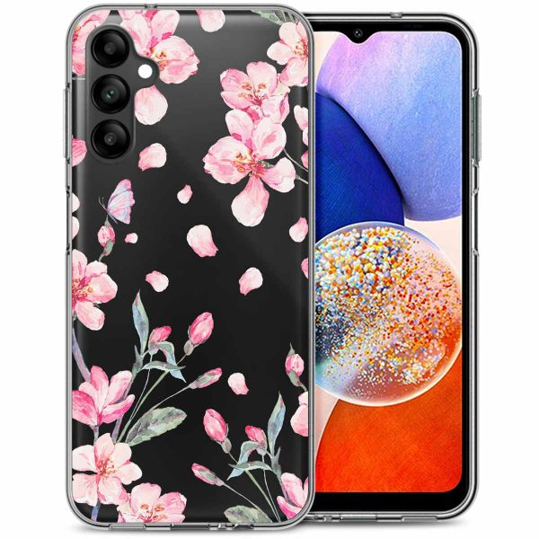 imoshion Design hoesje Samsung Galaxy A14 (5G/4G) - Bloem - Roze / Groen