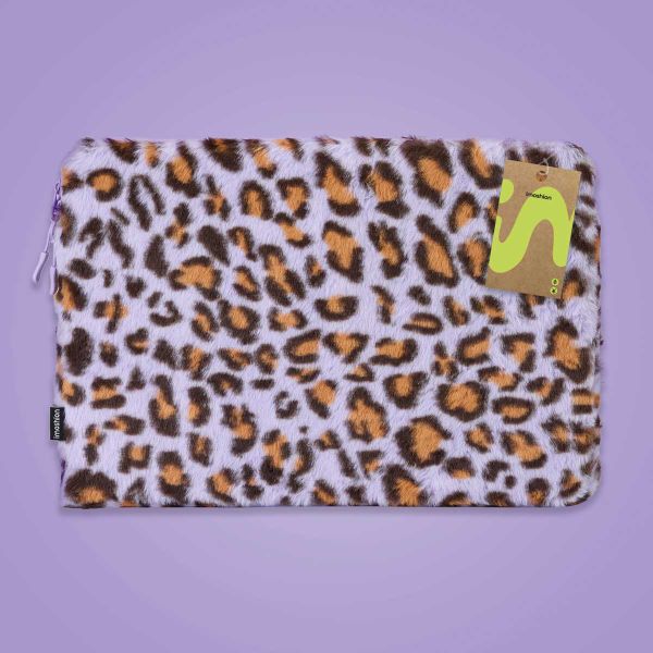 imoshion Fluffy Laptop hoes 15-16 inch - Laptopsleeve - Leopard Lilac