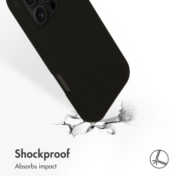 Accezz Liquid Silicone Back Cover with MagSafe Apple iPhone 16 Pro - Black