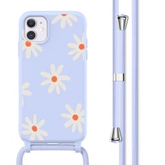 imoshion Siliconen design hoesje met koord Apple iPhone 11 - Lila Flower Distance