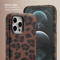 Selencia Sabi Back Cover Panther Print with MagSafe Apple iPhone 12 (Pro) - Mocha Brown