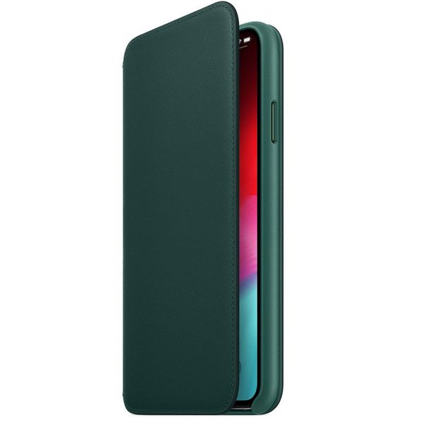 Apple Leather Folio Bookcase iPhone Xs Max - Forest Green