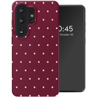 Selencia Vivid Backcover met MagSafe Samsung Galaxy S26 Ultra - Happy Dots Burgundy