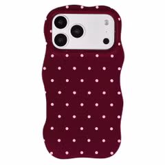 Selencia Vivid Wavy Backcover met MagSafe Apple iPhone 17 Pro - Happy Dots Burgundy