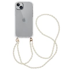 imoshion Backcover met koord + armband - Parels iPhone 15 Plus - Transparent