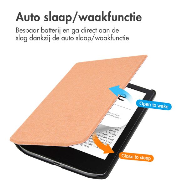 imoshion Canvas Sleepcover Bookcase Pocketbook Verse / Verse Pro / Verse Pro Color / Vivlio Light / Light HD - Peach