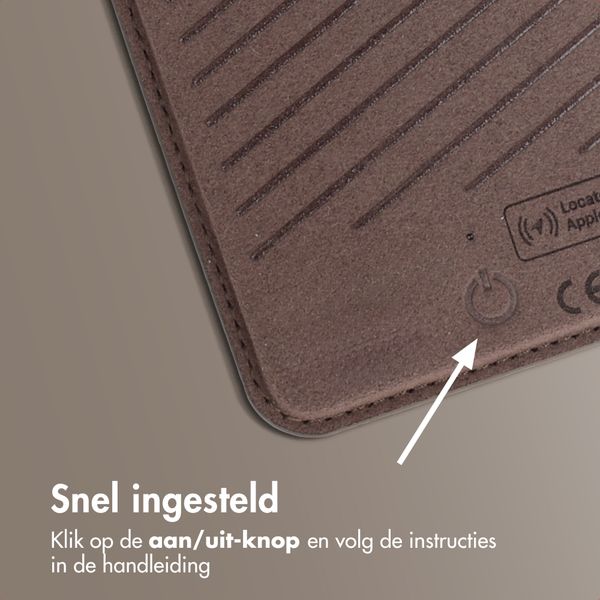 Accezz Magnetische Leren Wallet met standaard - Geschikt voor Apple Find My - Coffee Brown
