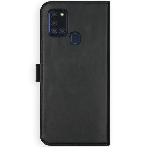 Selencia Echt Leren Bookcase Samsung Galaxy A21s - Zwart