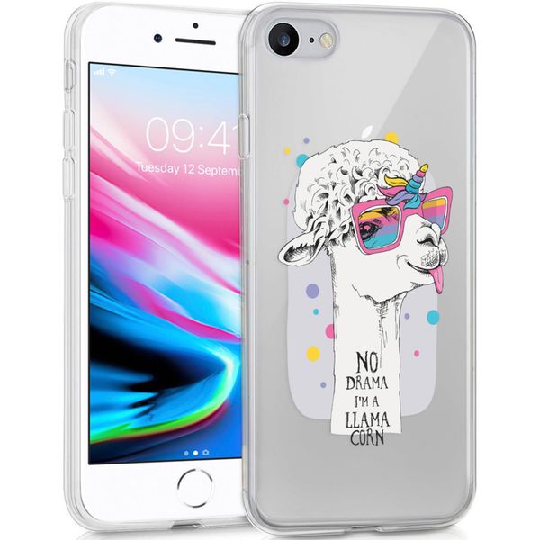 imoshion Design hoesje iPhone SE (2022 / 2020) / 8 / 7  - Llama - Wit