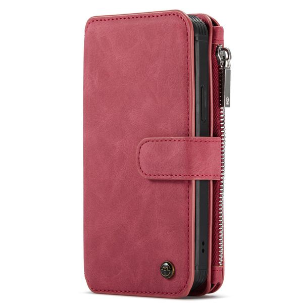 CaseMe Luxe 2 in 1 Portemonnee Bookcase iPhone 12 (Pro) - Rood