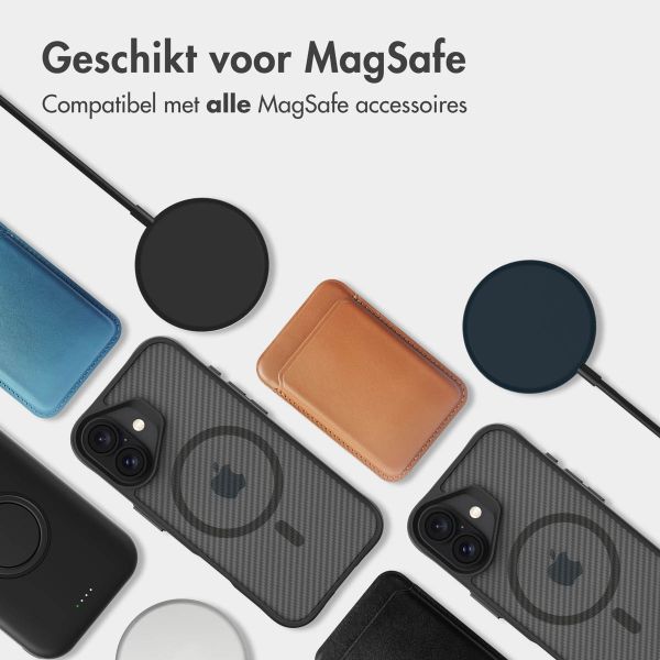 imoshion Rugged Hybrid Carbon Case met MagSafe Apple iPhone 16 Plus - Zwart