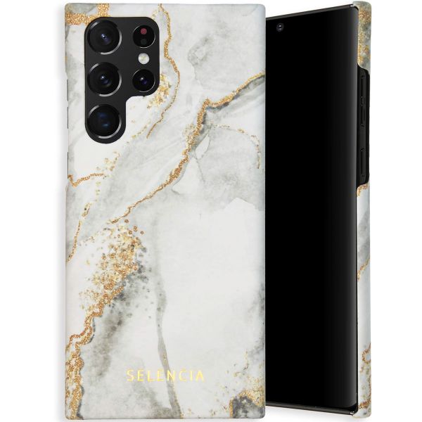 Selencia Maya Fashion Backcover Samsung Galaxy S22 Ultra - Marble Stone