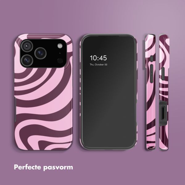 Selencia Vivid Backcover Apple iPhone 18 Pro - Wavy Swirl Pink Plum