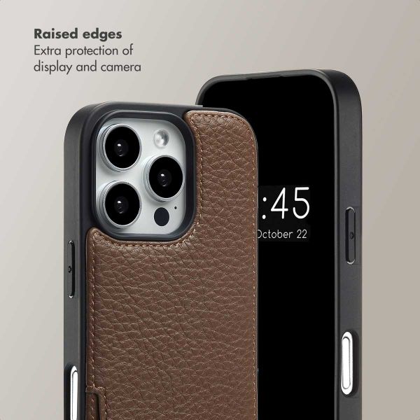 Selencia Nova Phone Case with Cord and Card Holder Apple iPhone 16 Pro - Mocha Brown