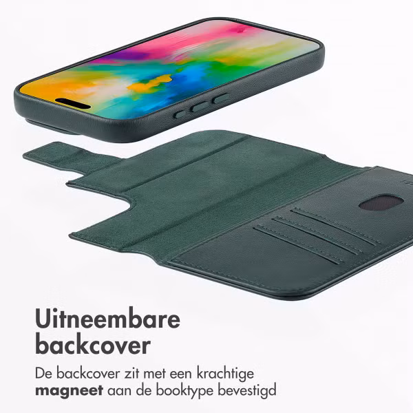 Accezz Leather Bookcase 2-in-1 met MagSafe Apple iPhone 16 Pro - Cedar Green