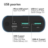 imoshion Powerbank 20.000 mAh - Quick Charge en Power Delivery - Blauw