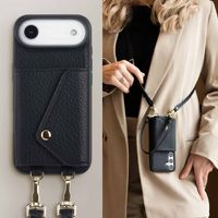 Selencia Sera Phone Case with Cord and Envelope Card Holder Apple iPhone Air - Black