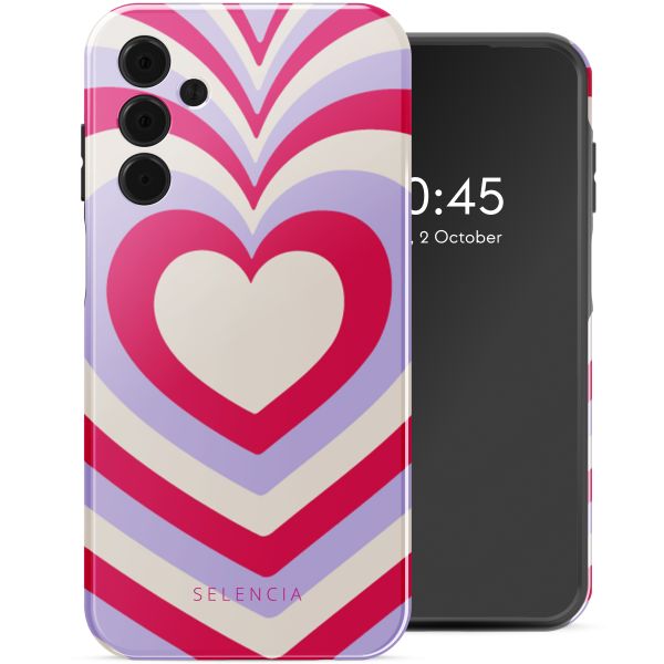 Selencia Vivid Tough Backcover Samsung Galaxy A15 (5G/4G) - Double Hearts Rubine Red Lilac