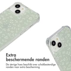 imoshion Design hoesje met koord Apple iPhone 14 - Smoke Green Flowers