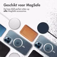 imoshion Clear Glitter Backcover met MagSafe Apple iPhone 12 (Pro) - Zilver
