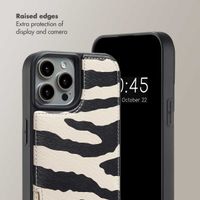 Selencia Nova Phone Case with Cord and Card Holder Apple iPhone 15 Pro - Zazzy Zebra