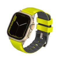 Uniq Linus AiroSoft™ Siliconen bandje Apple Watch Series 1 t/m 10 / SE / Ultra (2) (44/45/46/49 mm) - Lime Green