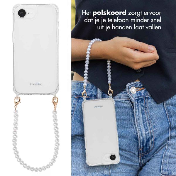 imoshion Backcover met Telefoonkoorden Apple iPhone 16e - Parels