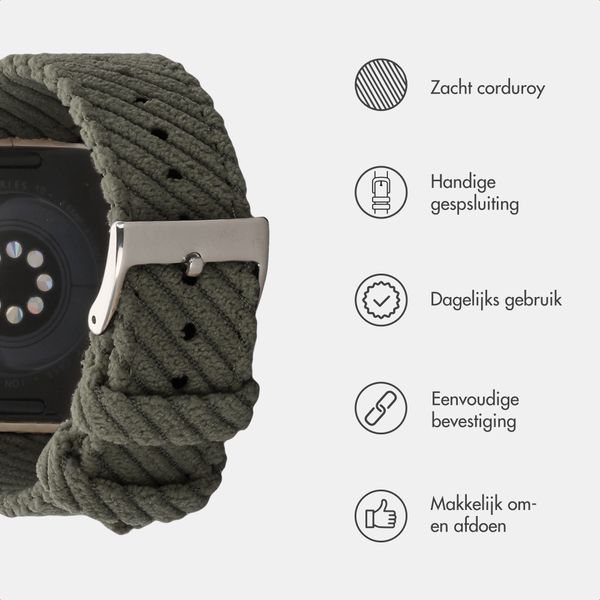 imoshion Corduroy bandje Apple Watch | 38/40/41/42 mm - Groen
