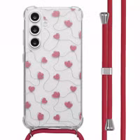 imoshion Design hoesje met koord Samsung Galaxy S24 FE - Dusty Rose Connected Hearts