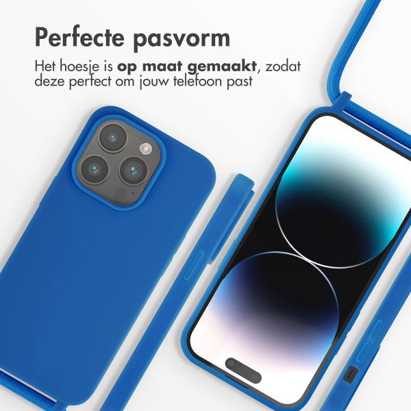 imoshion Siliconen hoesje met koord iPhone 14 Pro - Blauw