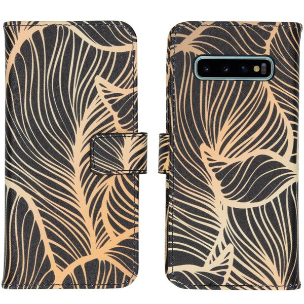 imoshion Design Softcase Bookcase Samsung Galaxy S10 - Golden Leaves