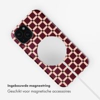 Selencia Vivid Backcover met MagSafe Apple iPhone 15 - Check This Burgundy