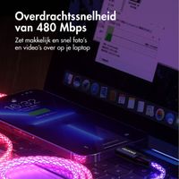 imoshion Lichtgevende Snellaadkabel RGB - USB-A naar Lightning kabel - 1 meter