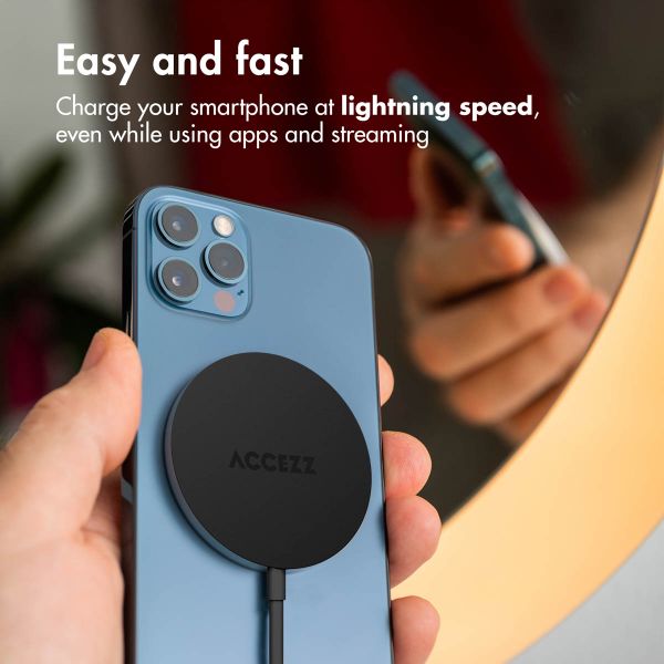 Accezz Wireless Charger USB-C - MagSafe and Qi2 Wireless Charger - 1 Metre - Black