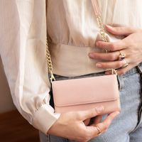 Selencia Eny Uitneembare Vegan Lederen Clutch Samsung Galaxy S21 Plus - Roze