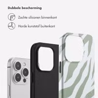 Selencia Vivid Backcover Apple iPhone 14 Pro - Colorful Zebra Sage Green