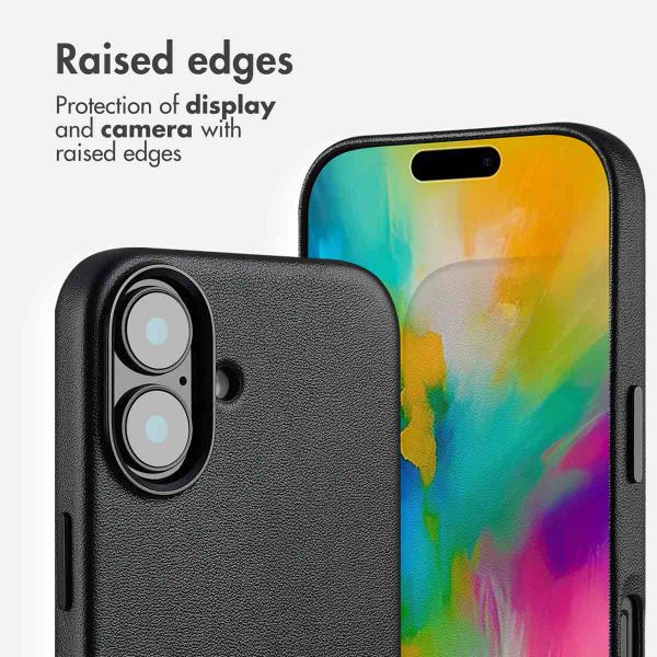 Accezz Leather Back Cover with MagSafe Apple iPhone 16 - Onyx Black
