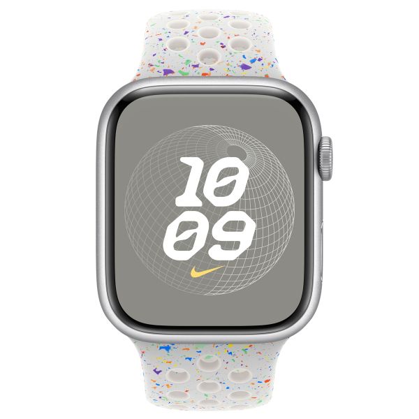 Apple Nike Sport Band Apple Watch Series 1 t/m 11 / SE / Ultra (44/45/46/49 mm) - Maat M/L - Pure Platinum