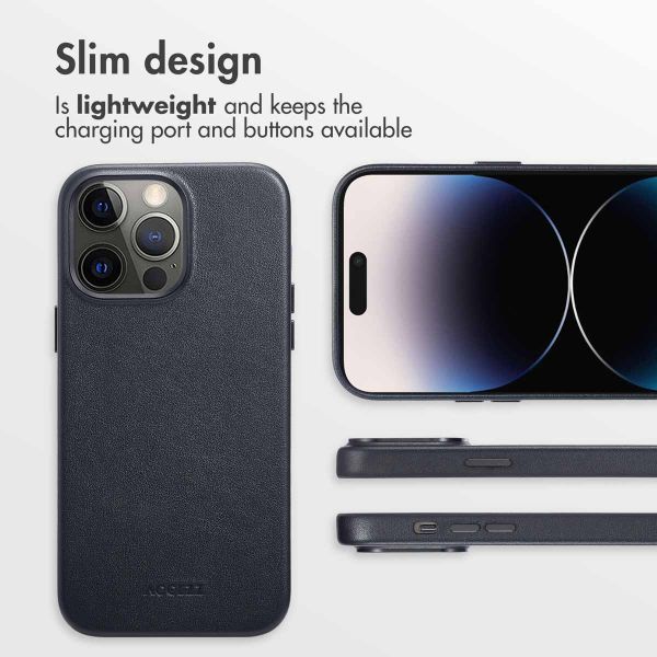 Accezz Leather Back Cover with MagSafe Apple iPhone 14 Pro Max - Onyx Black