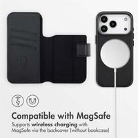 Accezz 2-in-1 Leather Bookcase with MagSafe Apple iPhone 17 Pro - Onyx Black