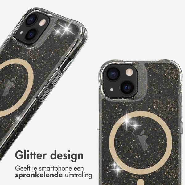 imoshion Clear Glitter Backcover met MagSafe Apple iPhone 13 - Goud