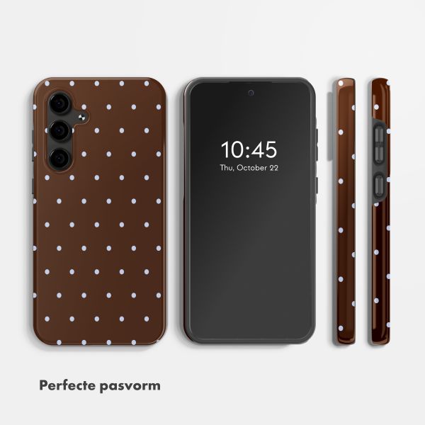 Selencia Vivid Backcover Samsung Galaxy S24 FE - Happy Dots Chocolate