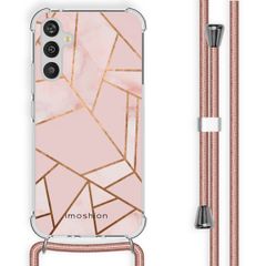 imoshion Design hoesje met koord Samsung Galaxy A34 (5G) - Grafisch Koper - Roze / Goud