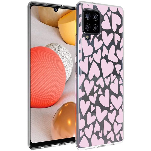 imoshion Design hoesje Samsung Galaxy A42 - Hartjes - Roze