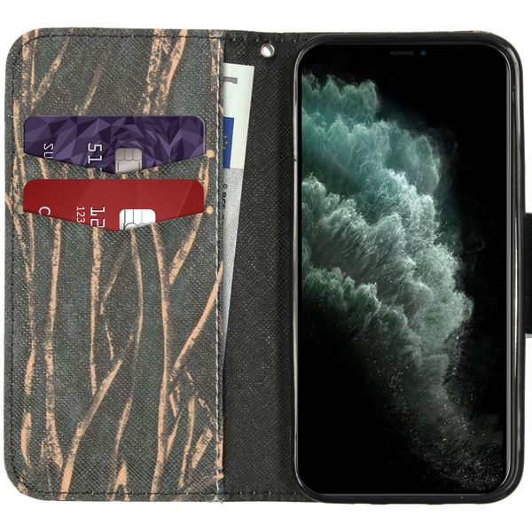 Design Softcase Bookcase iPhone 12 Mini - Wild Bladeren